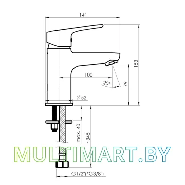 Смеситель Rubineta Uno-18 (N80001) картинка 2